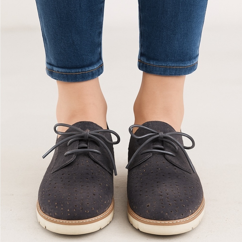 Bussola velvet Navy Lauren Pony Indigo women’s Perforated Lace Up Oxford 38